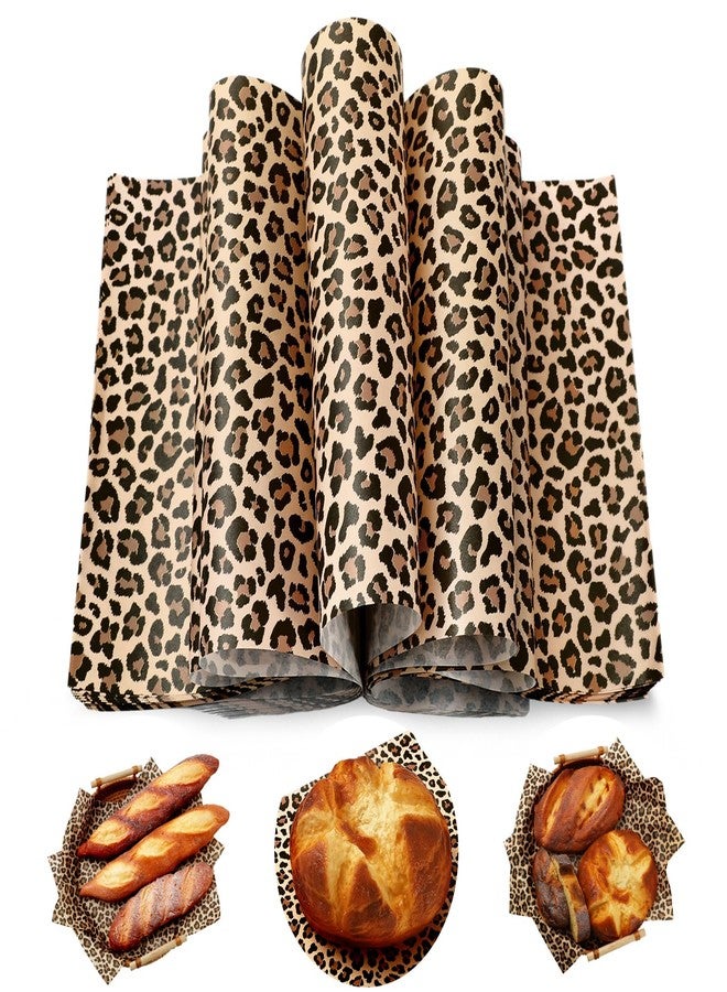 AnyDesign 150 Pcs Cheetah Wax Paper Wrap Tissue Deli Paper Leopard Print Waterproof Oil-Proof Picnic Liners for Kitchen Birthday Baby Shower Supplies, 9.8 x 8.3 In - Image 1
